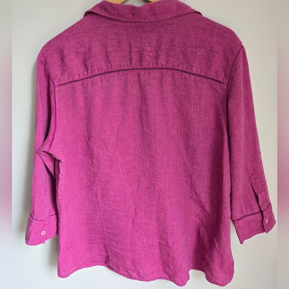 EDDIE BAUER Purple Linen Shirt - Picture 6 of 8